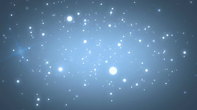 Animation blue background with stars and snow particles. Seamless loop.