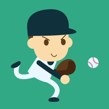 baseball pitcher throwing ball