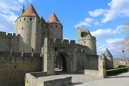 Carcassonne, Burg, Festung, Architektur, alt, Frankreich, Languedoc-Roussillon