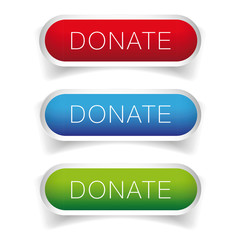 Donate button vector set