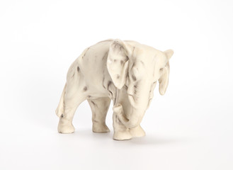 Fototapeta na wymiar Statuette elephant XIX century (roasting on a biscuit)