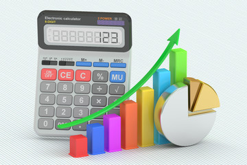 Business finance, banking and statistic concept, 3D rendering