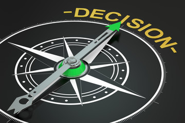 Decision compass concept, 3D rendering