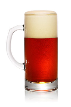 Glass Of Dark Beer On White