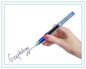 Graphology. The science studying character of the person on handwriting. Handwriting studying.