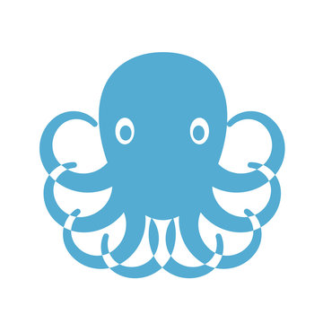 Vector print for t-shirt. Octopus on a white background