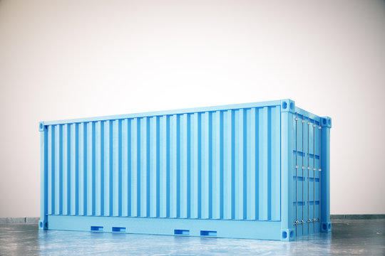 Blue cargo container