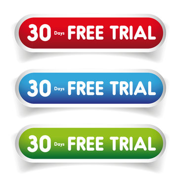 30 days free Trial vector button