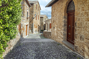 Streets of the city Orvieto, Italy, Toscana - obrazy, fototapety, plakaty
