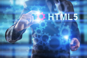Businessman is selecting HTML5.