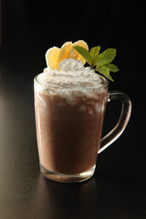 cocoa brownies in glass