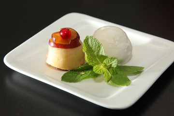 dessert with ice cream