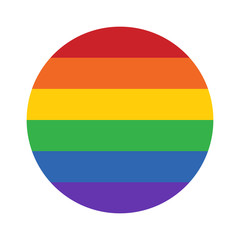 Gay pride movement rainbow circle flat vector icon for apps and websites