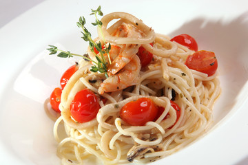 Italian pasta on a plate