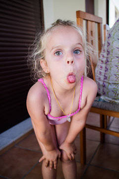 Little girl mocking 