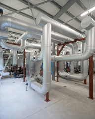 Boiler room. Piping system. Boiler units..
