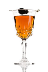 Rob Roy Cocktail isolated on white background