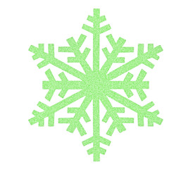 Green snowflake icon isolated on white background