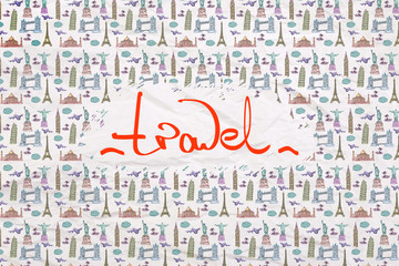 Travel concept crumpled wallpaper