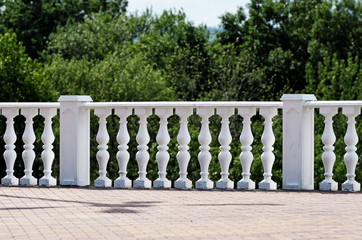 Decorative stone railing.