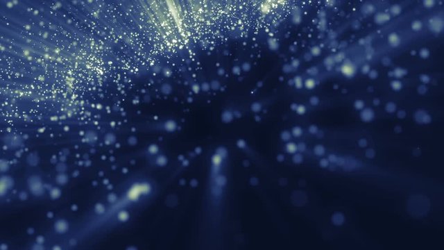 Abstract blue animation background with lens flares and waves. VJ Seamless loop.