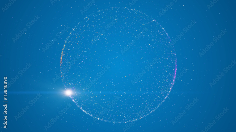 Poster abstract background with circular shape formed of small particle