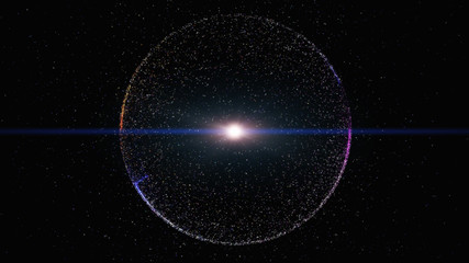 Abstract background with circular shape formed of small particle