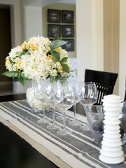 wine glass in reception room.
