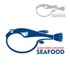 Japanese delicacy pufferfish or fugu symbol © Vector Tradition