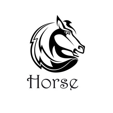 Wild horse round symbol for sporting mascot design
