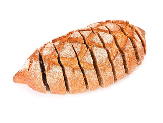bread with bran isolated on white background
