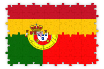 Spanish and Portuguese Relations Concept Image - Flags of Spain and Portugal Jigsaw Puzzle