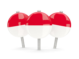 Flag of indonesia, round pins