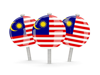 Flag of malaysia, round pins
