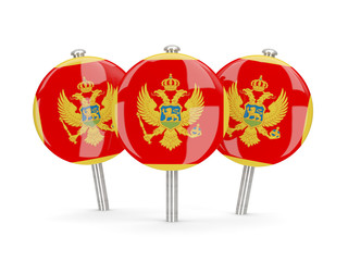 Flag of montenegro, round pins