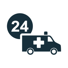 ambulance medical van nonstop icon on white background