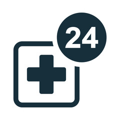 medical sign plus nonstop phone icon on white background