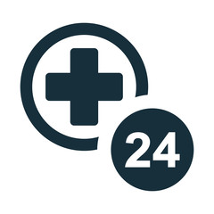 Fototapeta premium medical sign plus nonstop phone icon on white background