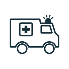 ambulance medical van icon on white background