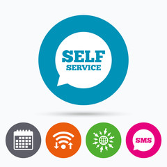 Self service sign icon. Maintenance symbol.