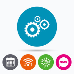 Cog settings sign icon. Cogwheel gear symbol.