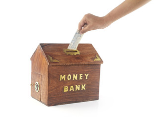 Depositing money in Money Box