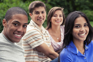 Teenage friends spending time together