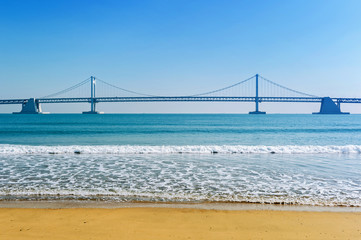 Gwangan bridge and Haeundae in Busan,Korea