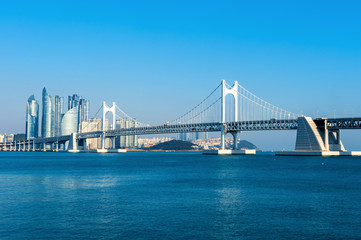 Fototapeta na wymiar Gwangan bridge and Haeundae in Busan,Korea