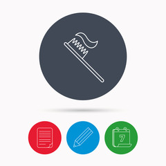 Toothbrush icon. Toothpaste sign.