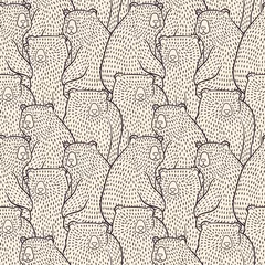 Foto op Plexiglas Bosdieren Beren naadloos patroon