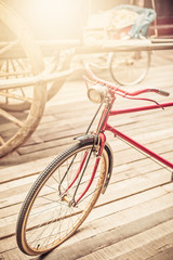 Fototapeta na wymiar Old or Vintage red bicycle