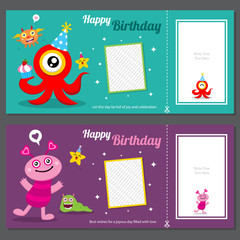 Cute Monster Birthday Invitation