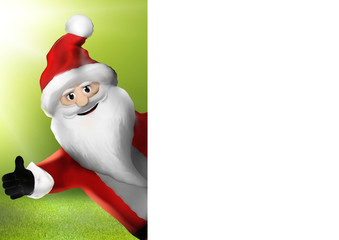 Christmas Santa Claus thumbs up 3d illustration